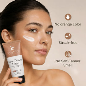 Beauty by Earth Face Tanner application on skin