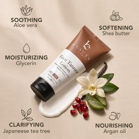 Beauty by Earth Face Tanner back view of packaging