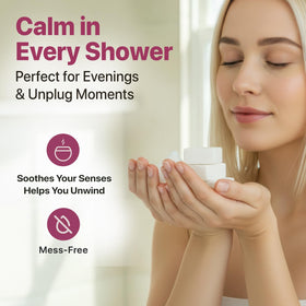 Beauty by Earth Lavender Shower Steamers in a shower setting