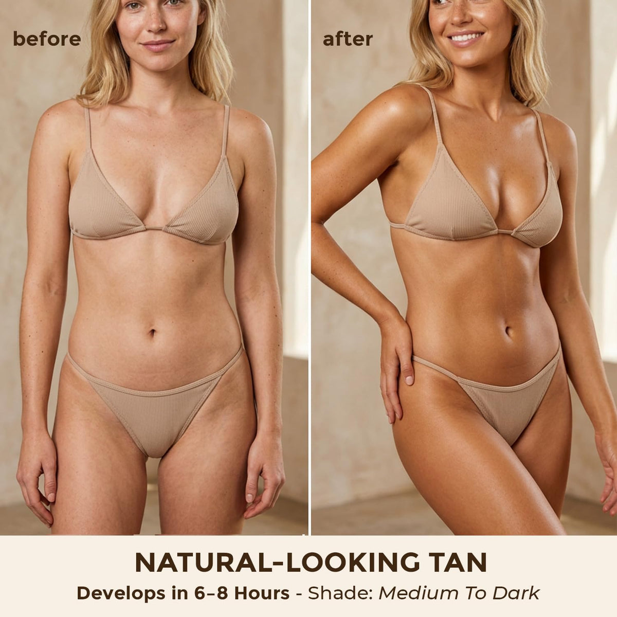 Beauty by Earth Self Tanner Mousse bottle side view on a white background
