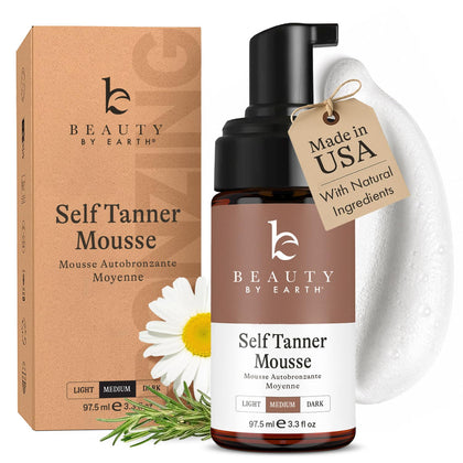 Beauty by Earth Self Tanner Mousse front view 160g