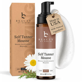 Beauty by Earth Self Tanner Mousse front view with pump nozzle