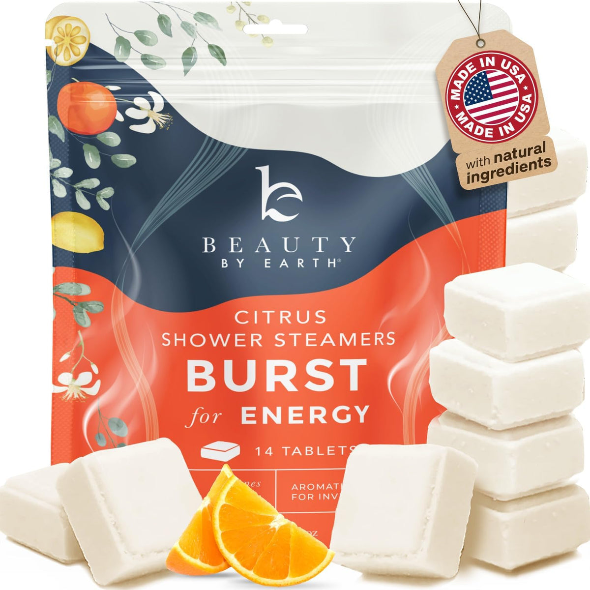 Beauty by Earth Shower Steamers Aromatherapy Citrus 360g front view