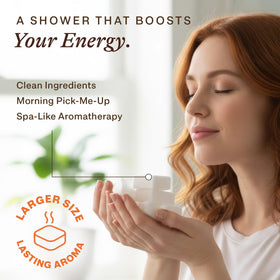 Beauty by Earth Shower Steamers Aromatherapy Citrus in shower setting