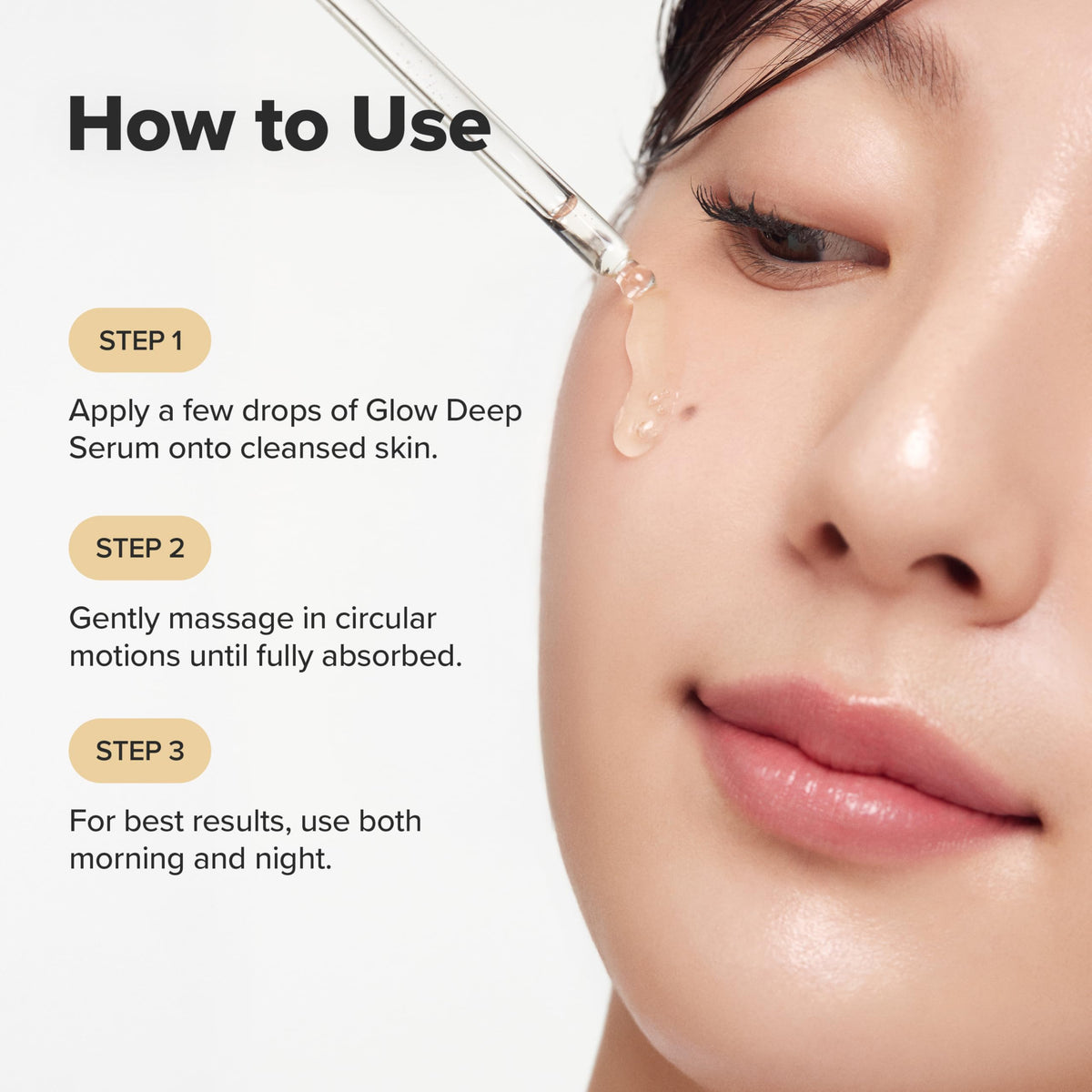 Beauty of Joseon Glow Deep Serum 30ml application on skin