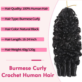 Beauty Queen Burmese Curly Crochet Hair styled on model