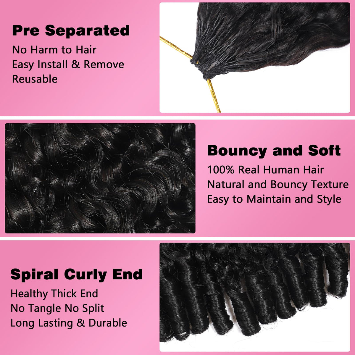 Beauty Queen crochet hair extensions in gift box
