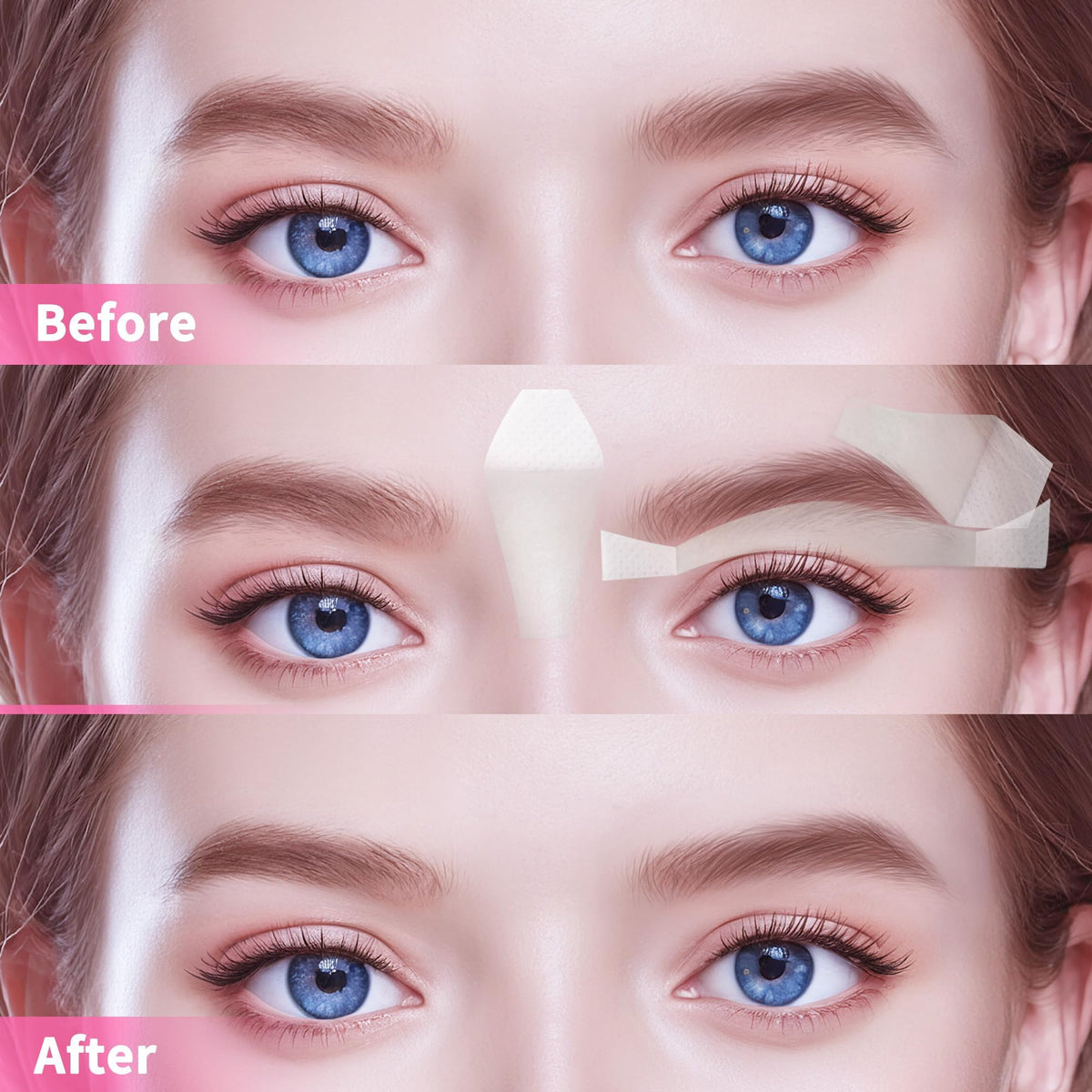 Beauty7 Facial Wax Strips laid out with instructions