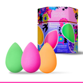 beautyblender Bouncehaus Essentials Set front view with three sponges