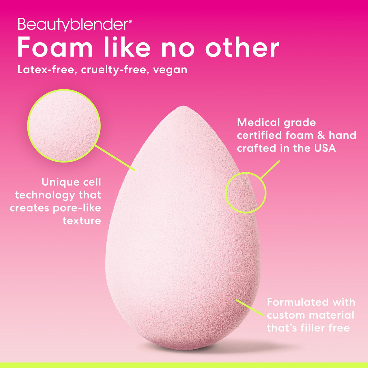 beautyblender Bubble Makeup Sponge packaging with product details