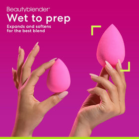 beautyblender Original Pink Makeup Sponge on a makeup table