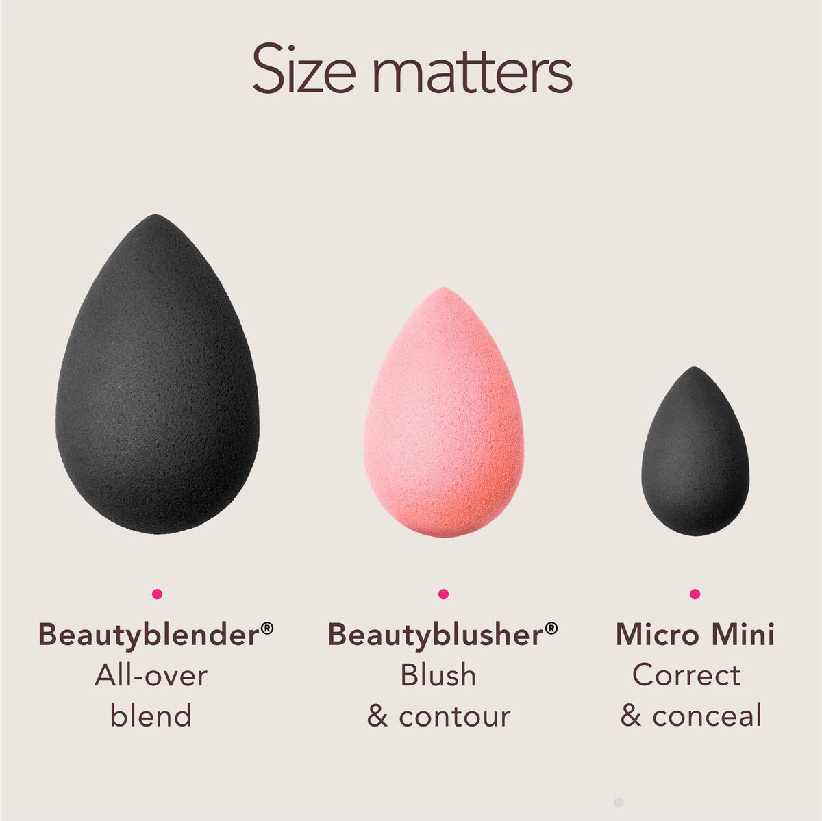 beautyblender Pro Blender Makeup Sponge in hand during application