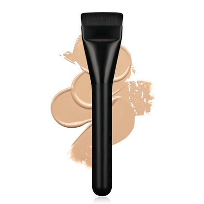 BEAUTYFACTOR Flat Foundation Brush front view with black bristles