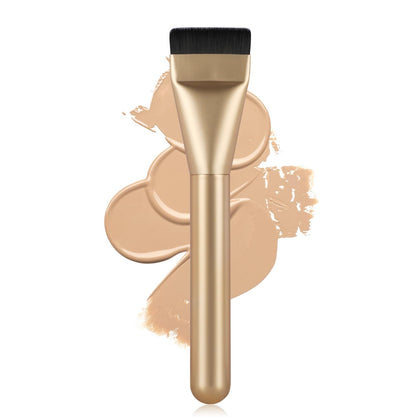 BEAUTYFACTOR Flat Foundation Brush front view with champagne bristles