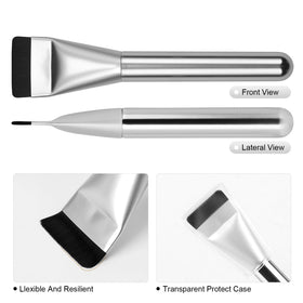 BEAUTYFACTOR Flat Foundation Brush Set with close-up of bristles