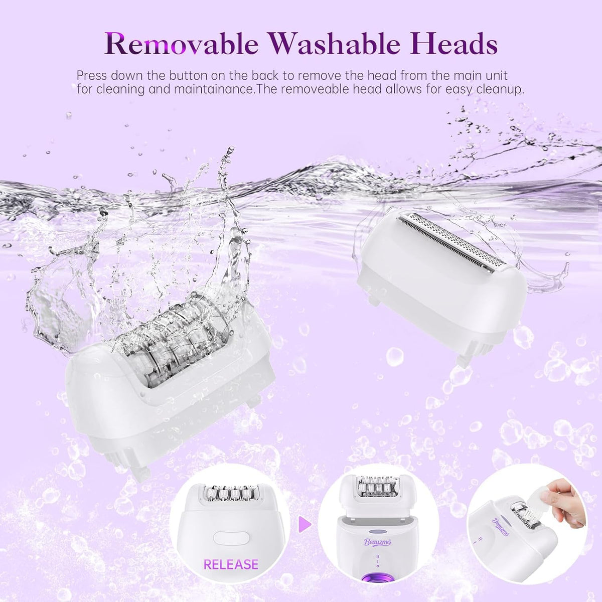 BEAUZMO Smooth Glide Epilator packaging on a counter