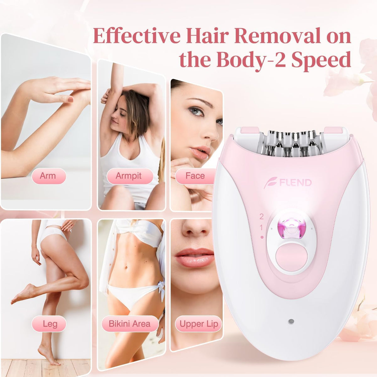 BEAUZMO Smooth Glide Epilator with massage pad detail