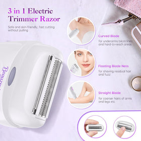 BEAUZMO Smooth Glide Epilator with shaver head attachment