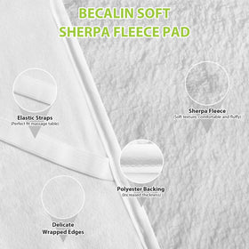 BECALIN Massage Table Warmer Pad close-up of soft fleece material