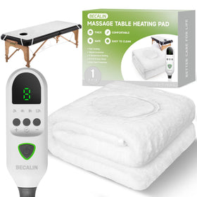 BECALIN Massage Table Warmer Pad front view with digital controller