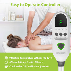 BECALIN Massage Table Warmer Pad showing 9 heat settings