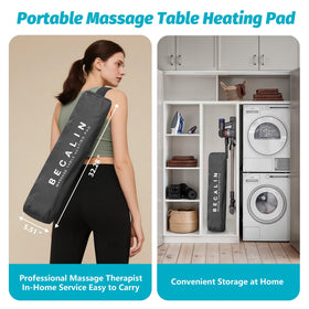 BECALIN Massage Table Warmer side view showing dimensions
