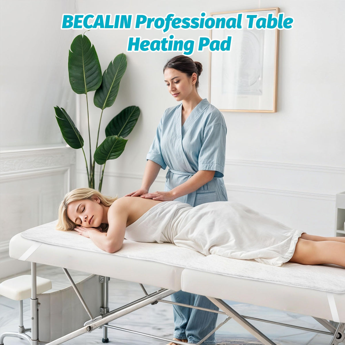 BECALIN Massage Table Warmer with elastic straps on corners