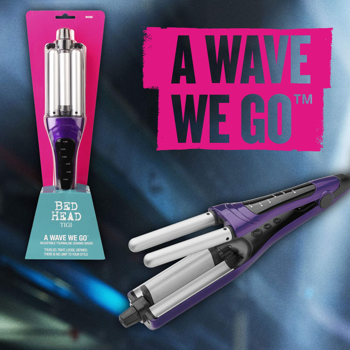Bed Head A Wave We Go Adjustable Hair Waver heat settings display