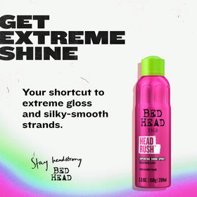 Bed Head Superfine Shine Spray with tropical fragrance bottle