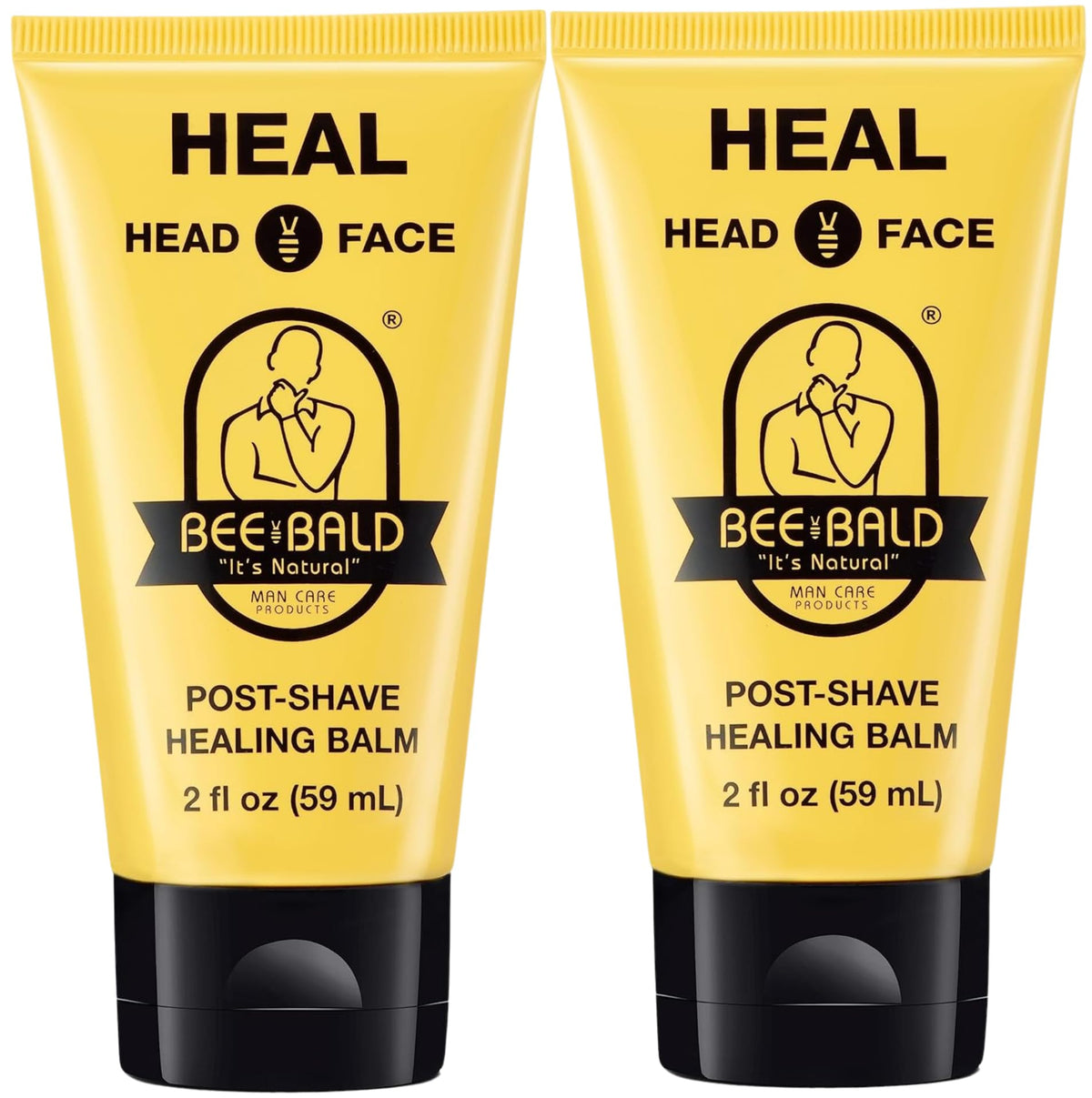 Bee Bald HEAL Aftershave Balm front view, 2 fl oz