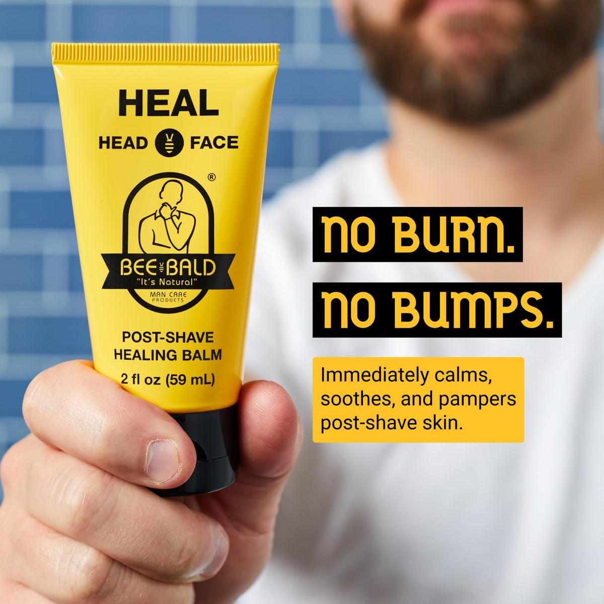 Bee Bald HEAL Aftershave Balm packaging side view
