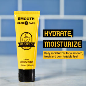 Bee Bald SMOOTH Bald Head Moisturizer back view with ingredient details