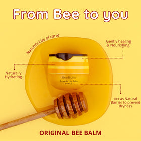 Bee Balm Original Lip Balm on a bathroom counter