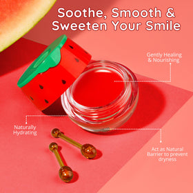 Bee Balm Original Lip Balm Watermelon on a wooden table
