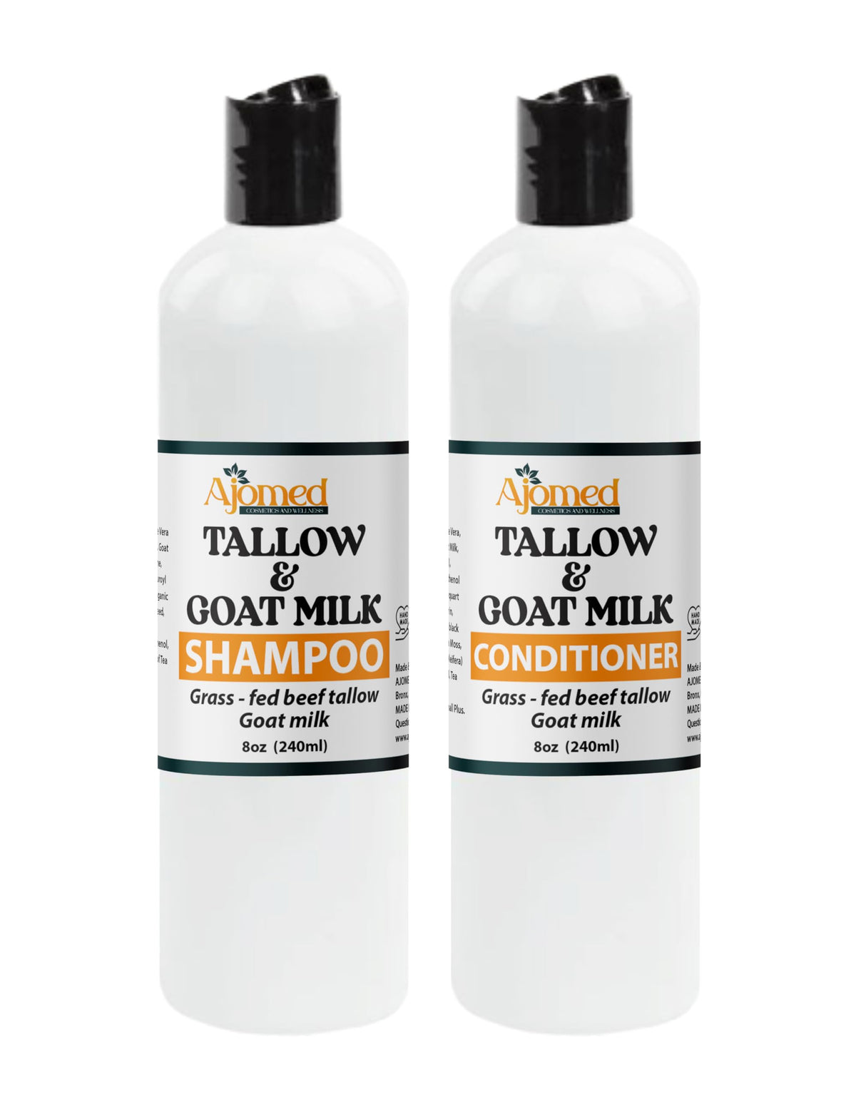 Beef Tallow & Goat Milk Shampoo and Conditioner Set with natural ingredients