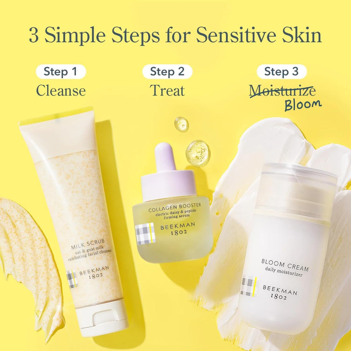 Beekman 1802 Bloom Cream Goat Milk Face Moisturizer in use