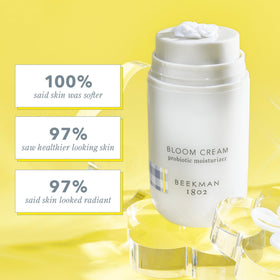 Beekman 1802 Bloom Cream Goat Milk Face Moisturizer with texture on hand
