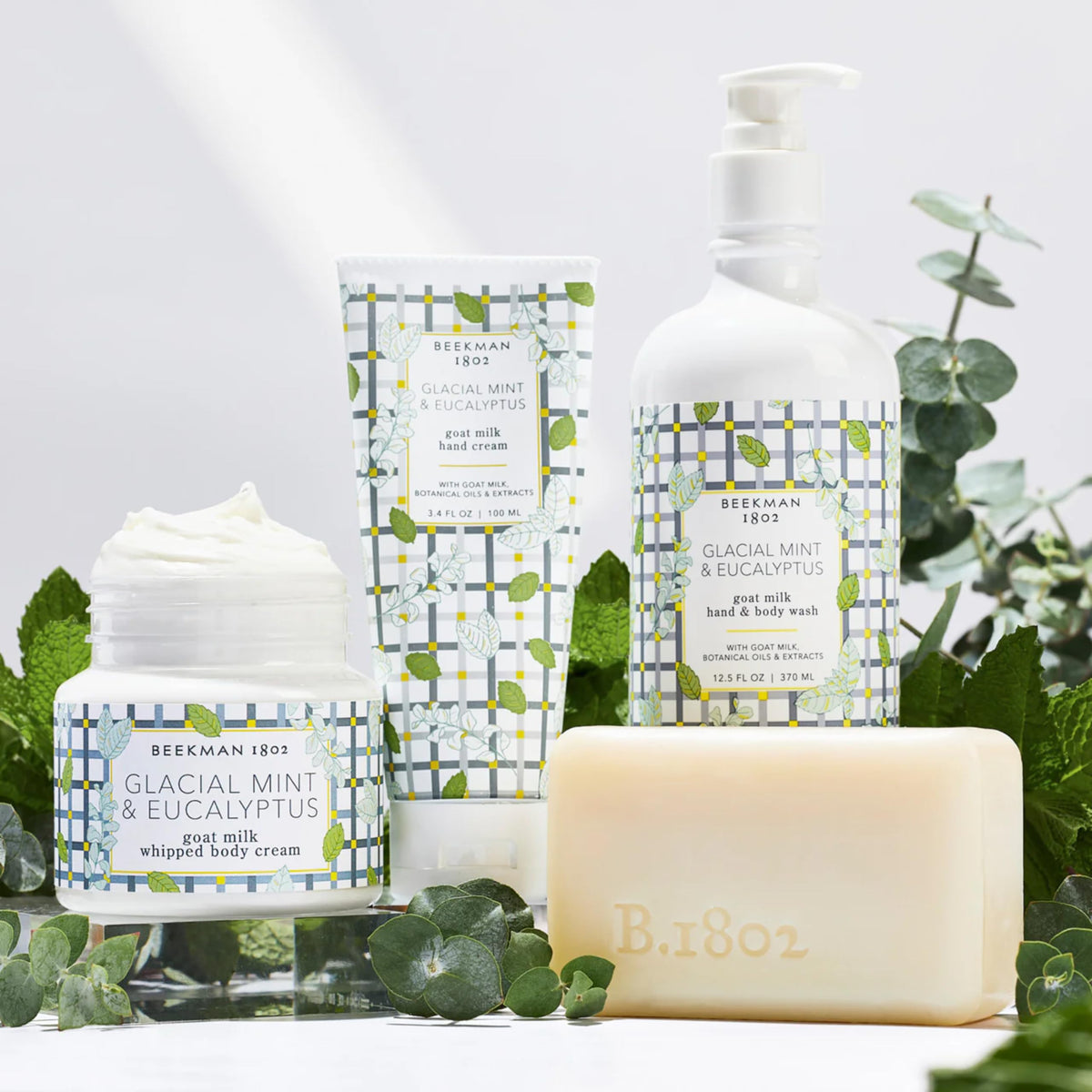 Beekman 1802 Goat Milk Face Wipes displayed with floral background