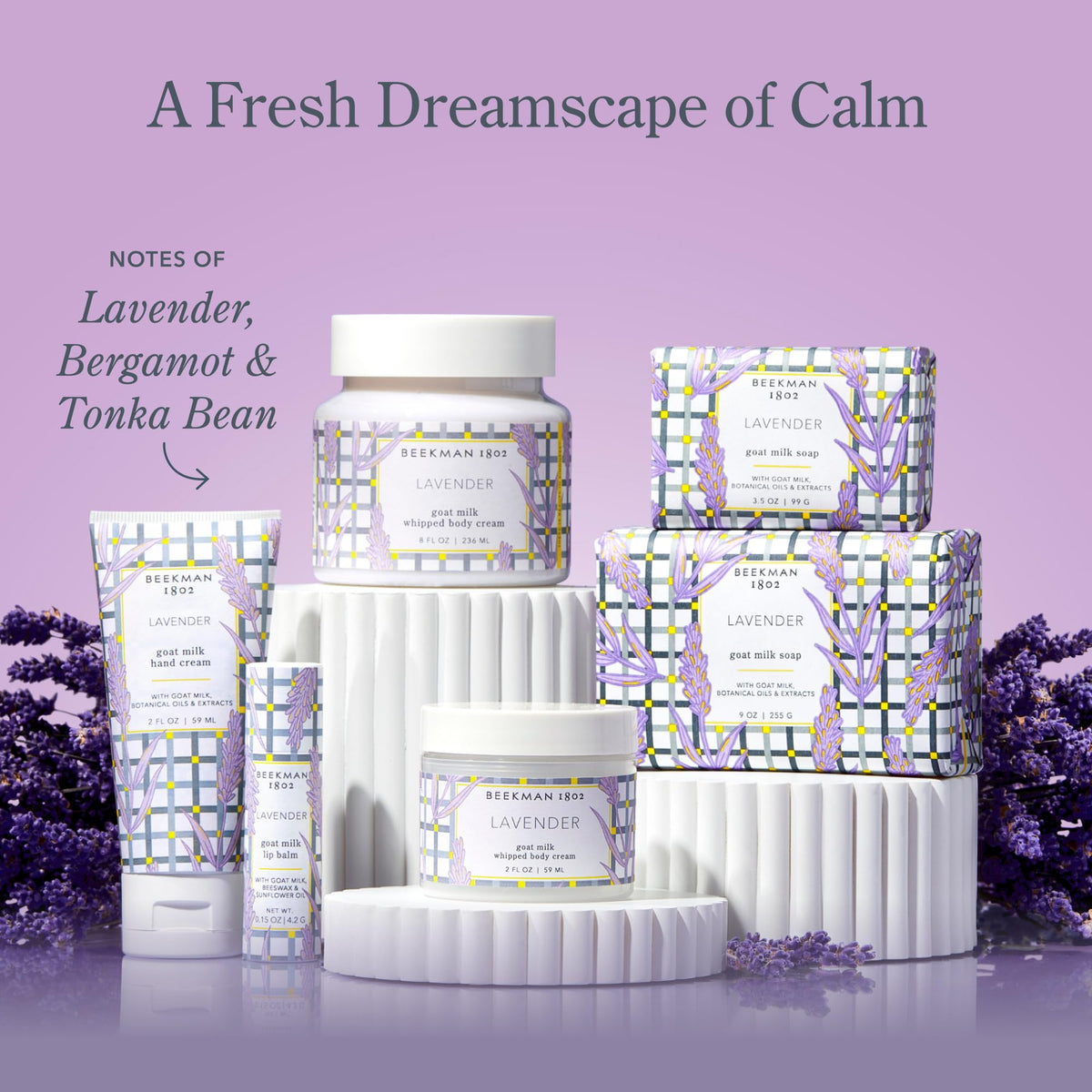 Beekman 1802 Goat Milk Face Wipes Lavender in a gym bag