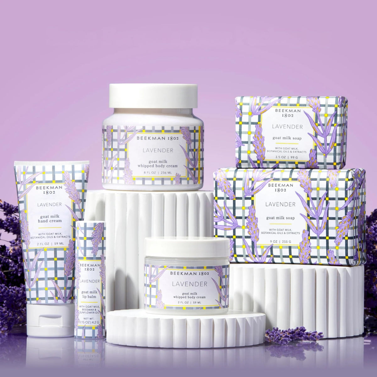 Beekman 1802 Goat Milk Face Wipes Lavender with ingredients list