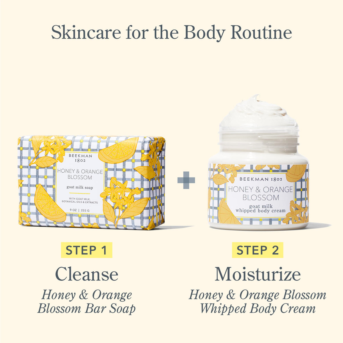 Beekman 1802 Goat Milk Whipped Body Cream Honey & Orange Blossom side view