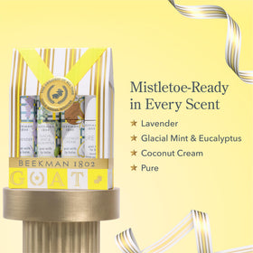 Beekman 1802 lip balm set with ingredients list visible