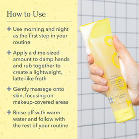 Beekman 1802 Micellar Milk Froth Face Wash with foam texture