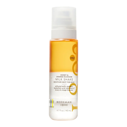 Beekman 1802 Milk Shake Body Mist front view with honey and orange blossom scent