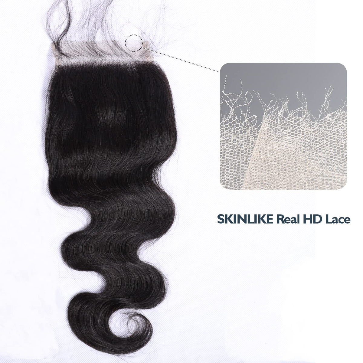 BEEOS 5x5 HD Lace Closure displayed on a mannequin