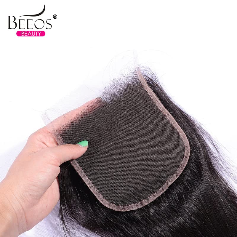 BEEOS 5x5 HD Lace Closure showing deep parting