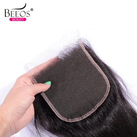BEEOS 5x5 HD Lace Closure showing deep parting