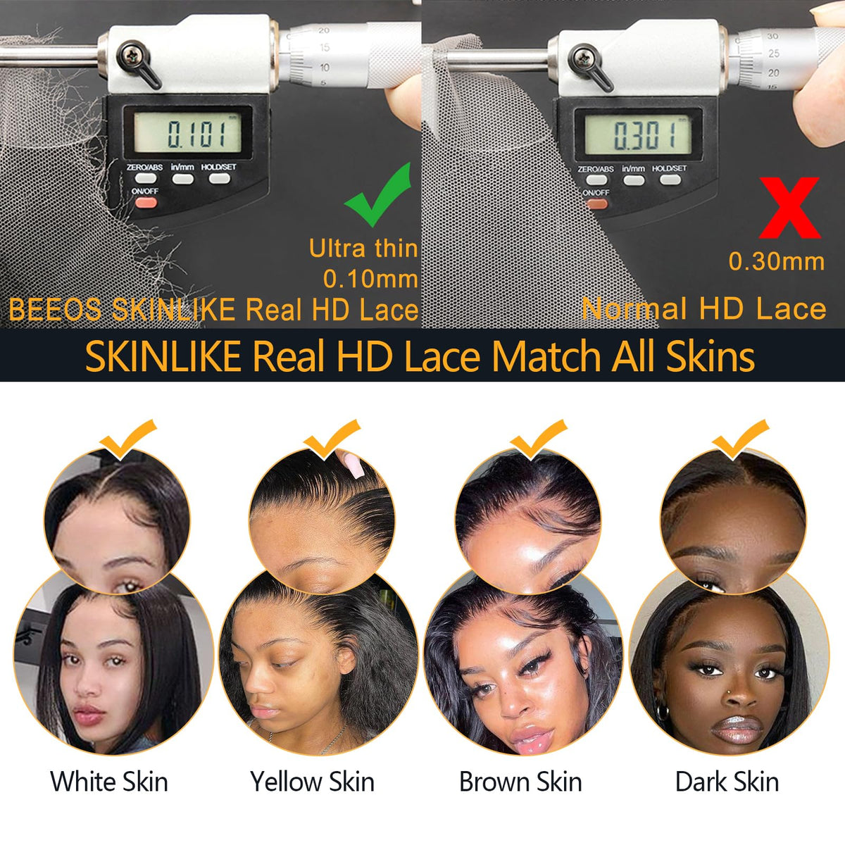 BEEOS 5x5 Lace Closure packaging