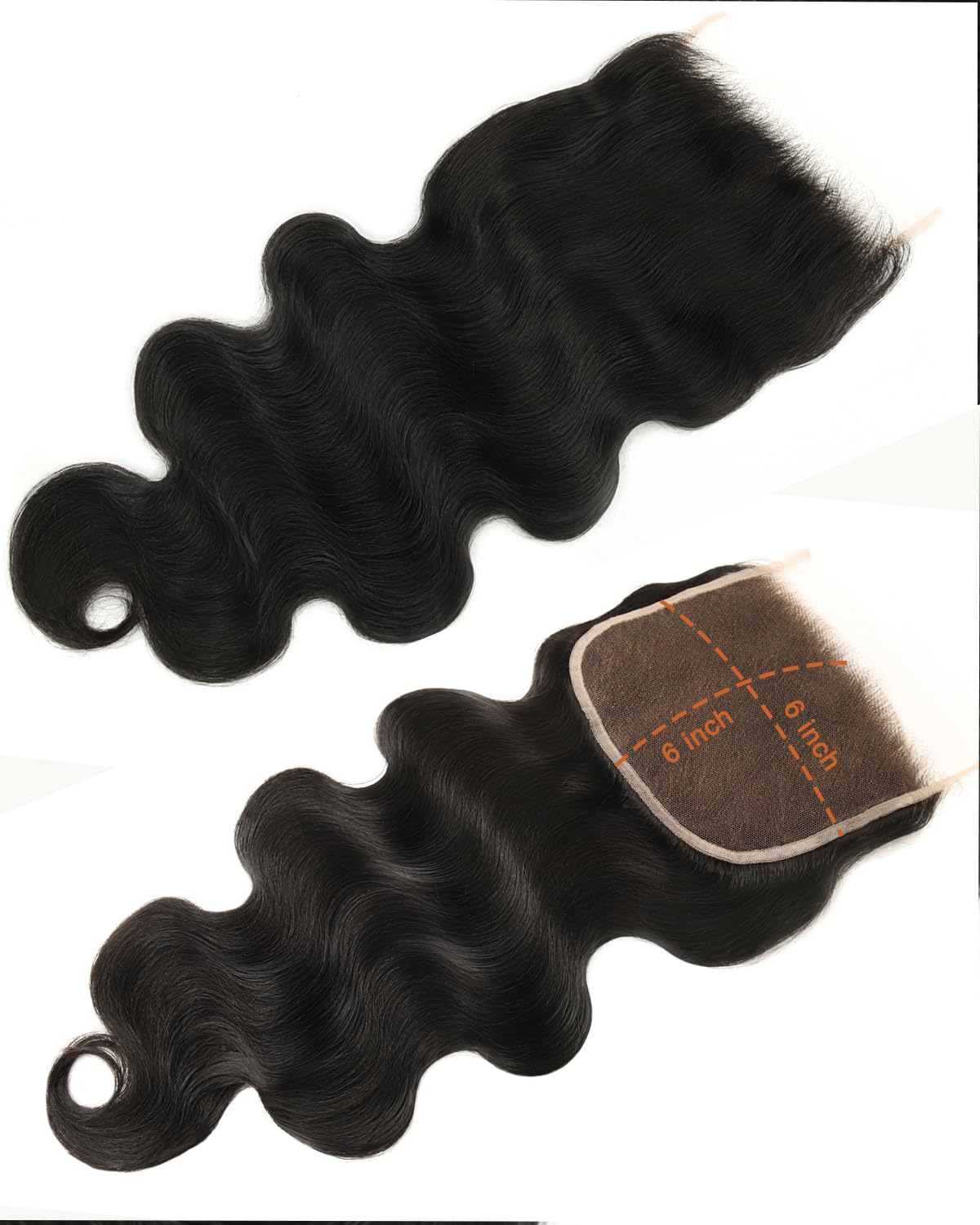 BEEOS 6x6 HD Lace Closure styled in a braid