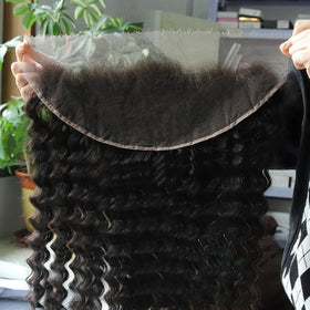 BEEOS Deep Wave 13x4 HD Lace Frontal 18 Inch front view